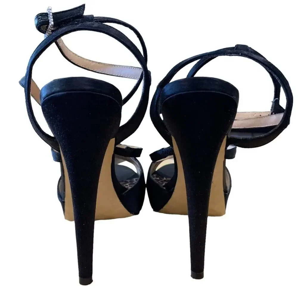 Betsy johnson stilettos open toe sling back ankle‎ strap shoes heels size 9.5 M